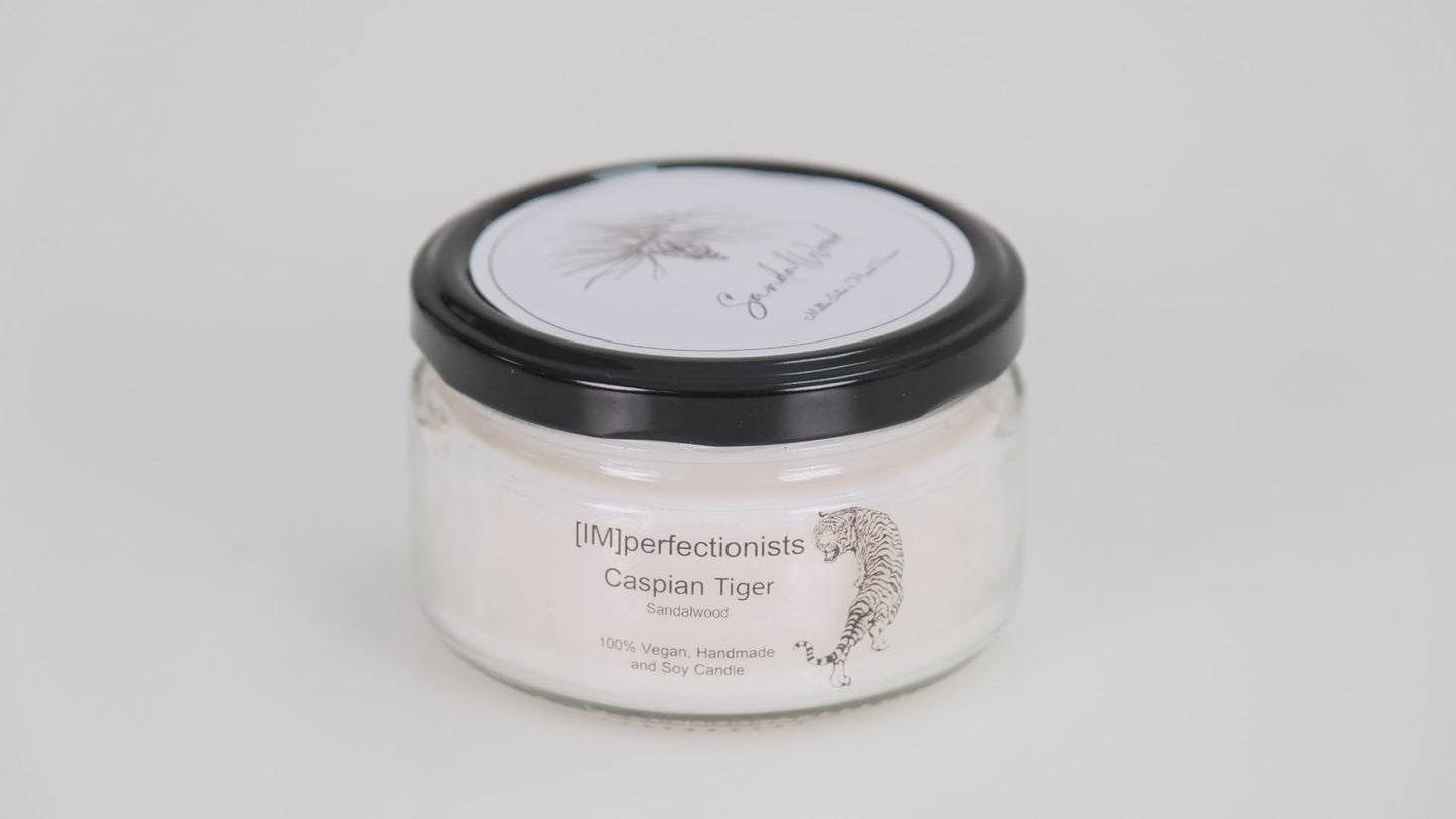 Cedarwood Scented Candle - Caspian Tiger Candle Melts into Hand Cream