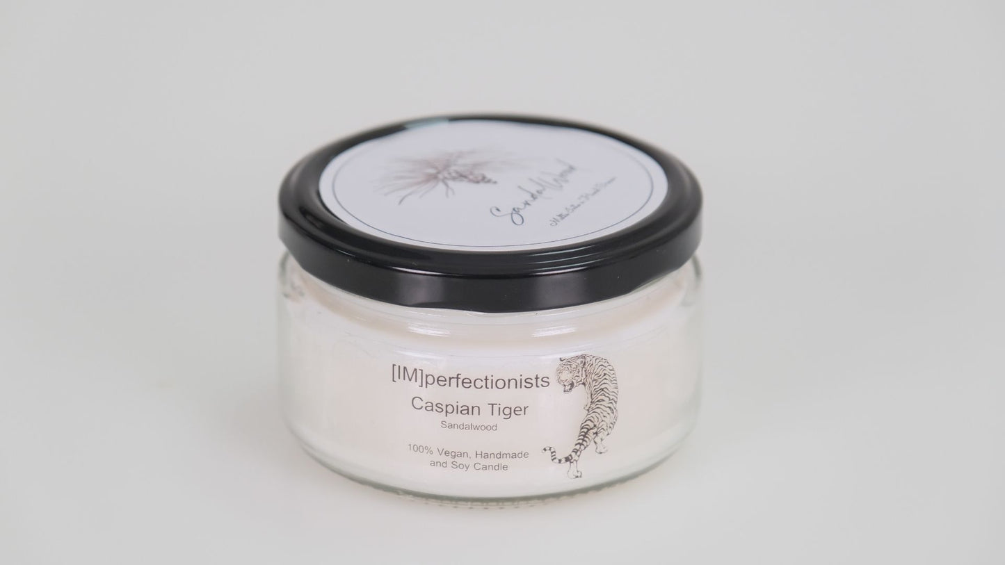 Cedarwood Scented Candle - Caspian Tiger Candle Melts into Hand Cream